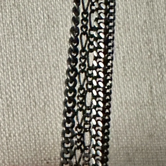 Betsey Johnson Gunmetal Chains and Clear Beads Necklace - Picture 7 of 7